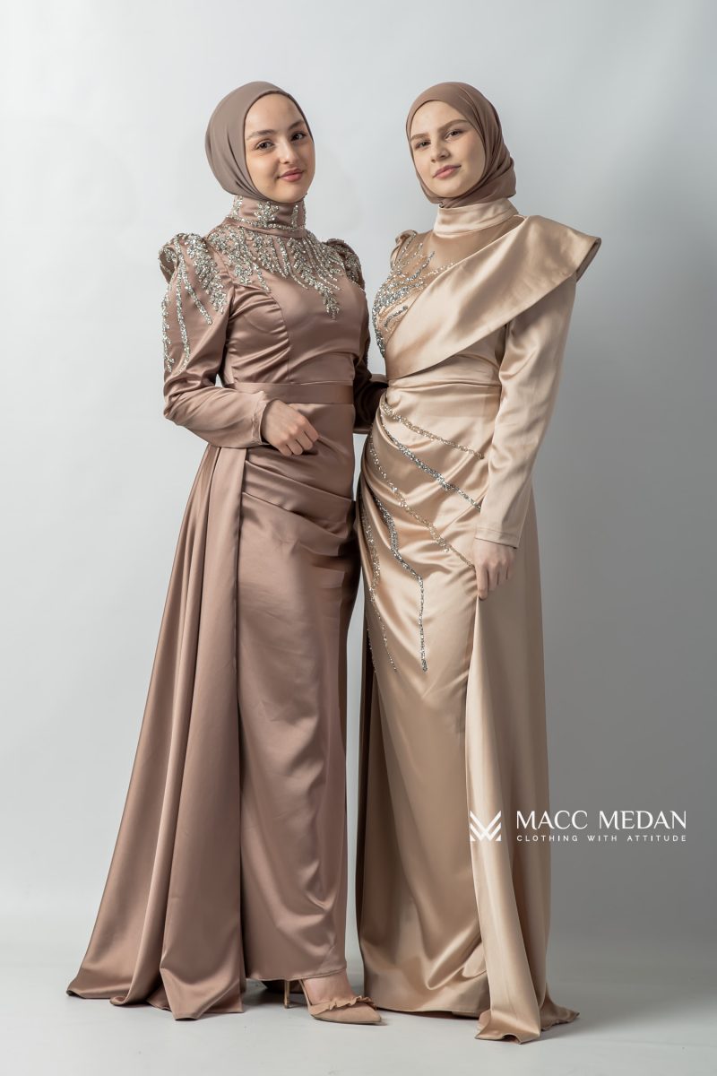 Abendkleid 1001-Nacht Cappucino Karamel MACCMEDAN