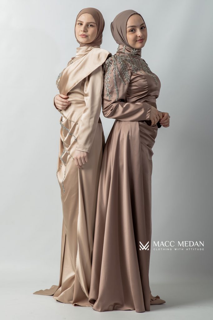 Abendkleid 1001-Nacht Cappucino Karamel MACCMEDAN