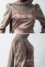 Abendkleid 1001-Nacht Cappucino MACCMEDAN