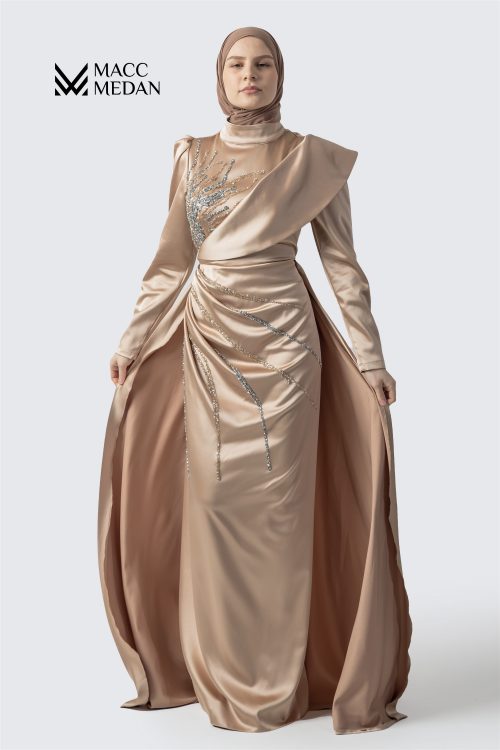 Abendkleid 1001-Nacht Karamell MACCMEDAN