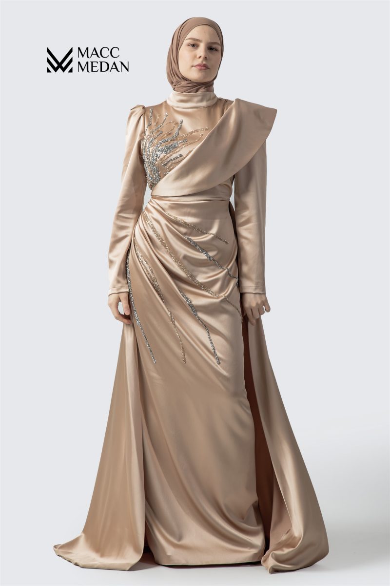 Abendkleid 1001-Nacht Karamell MACCMEDAN