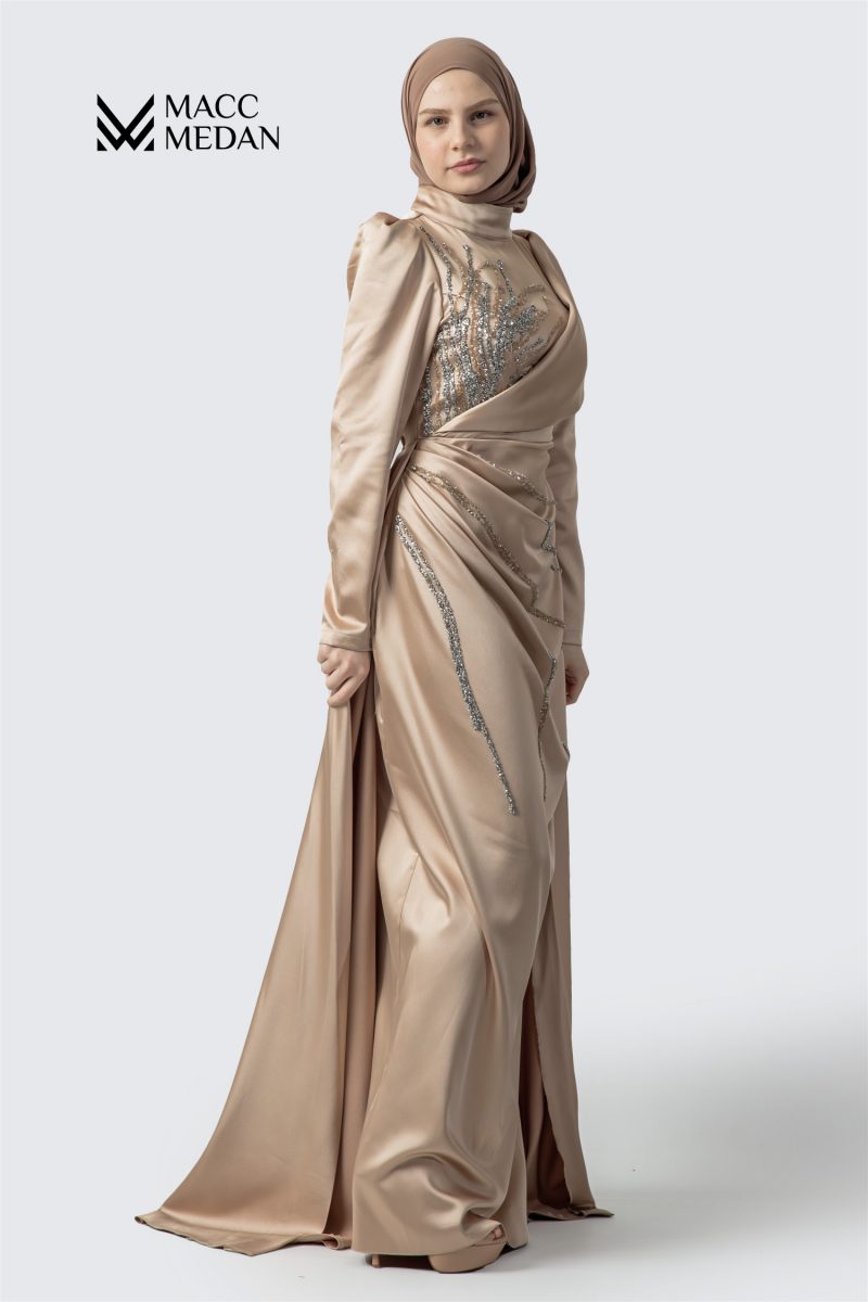 Abendkleid 1001-Nacht Karamell MACCMEDAN