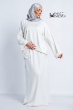 Angora-Set A-Linie Cremeweiß - MaccMedan Muslimische Kleider, Hijab, Abaya, Muslima Fashion, Modest Fashion, Islamische Kleidung, Muslimische Mode