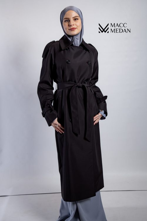 Klassischer Trenchcoat - Schwarz MACCMEDAN Muslimische Kleidung, Hijab, Muslima Fashion, Modest Fashion, Islamische Kleidung, Muslimische Mode