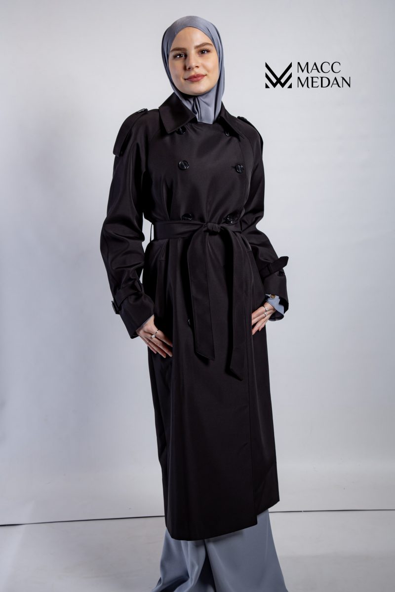 Klassischer Trenchcoat - Schwarz MACCMEDAN Muslimische Kleidung, Hijab, Muslima Fashion, Modest Fashion, Islamische Kleidung, Muslimische Mode