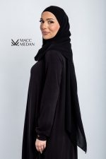 Kleid zum Wickeln aus Feinstrick Schwarz MaccMedan Muslimische Kleider, Hijab, Abaya, Muslima Fashion, Modest Fashion, Islamische Kleidung, Muslimische Mode
