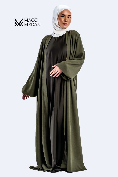 Abaya Set - Kimono mit Unterkleid - Grün - MACCMEDAN