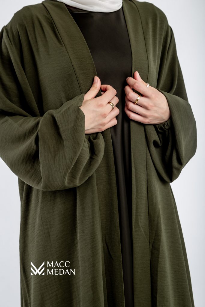 Abaya Set - Kimono mit Unterkleid - Grün - MACCMEDAN