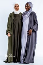 Abaya Set - Kimono mit Unterkleid - Grün - MACCMEDAN