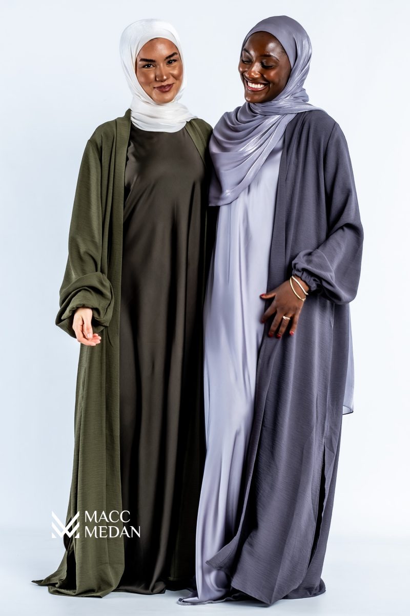 Abaya Set - Kimono mit Unterkleid - Grün - MACCMEDAN