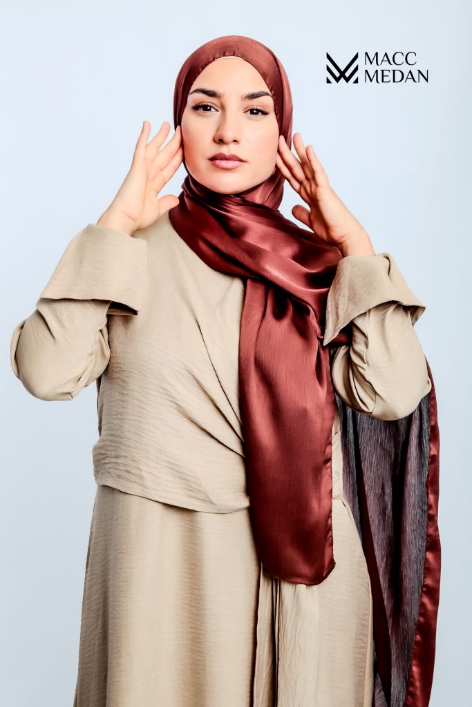 Leinen-Baumwollmix Kleid - Beige- MACCMEDAN