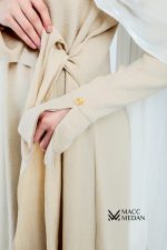 Leinen-Baumwollmix Kleid - Creme - MACCMEDAN