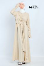 Leinen-Baumwollmix Kleid - Creme - MACCMEDAN