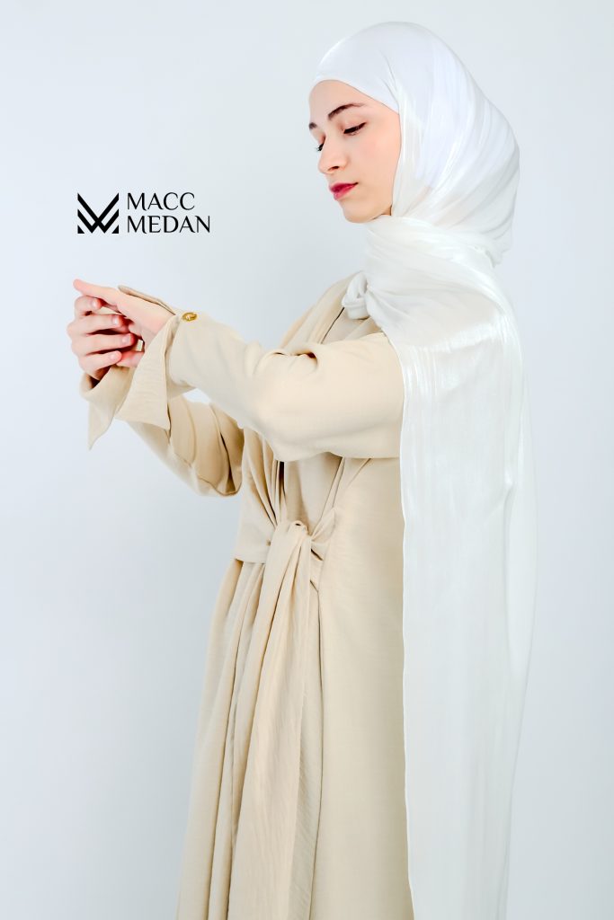 Leinen-Baumwollmix Kleid - Creme - MACCMEDAN