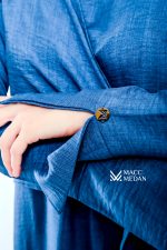 Leinen-Baumwollmix Kleid Jeansblue MACCMEDAN