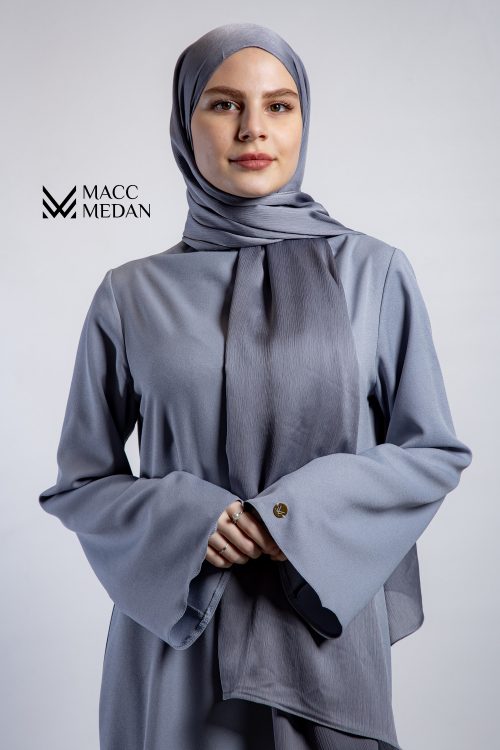 Hijab aus Premium Crincled Silk - Grau - Hijabi, Muslima, Kopftuch, Modest Fashion - MaccMedan