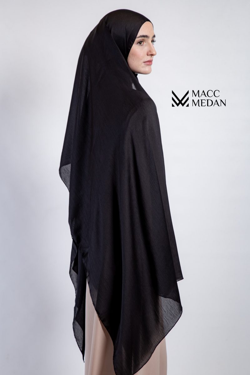 Hijab aus Premium Crincled Silk - Schwarz - Hijabi, Muslima, Kopftuch, Modest Fashion - MaccMedan