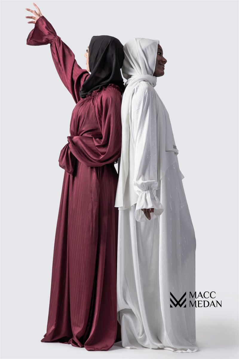 A-Linien Abaya Seide - Bordorot - MACCMEDAN