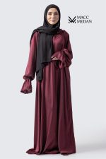A-Linien Abaya Seide - Bordorot - MACCMEDAN
