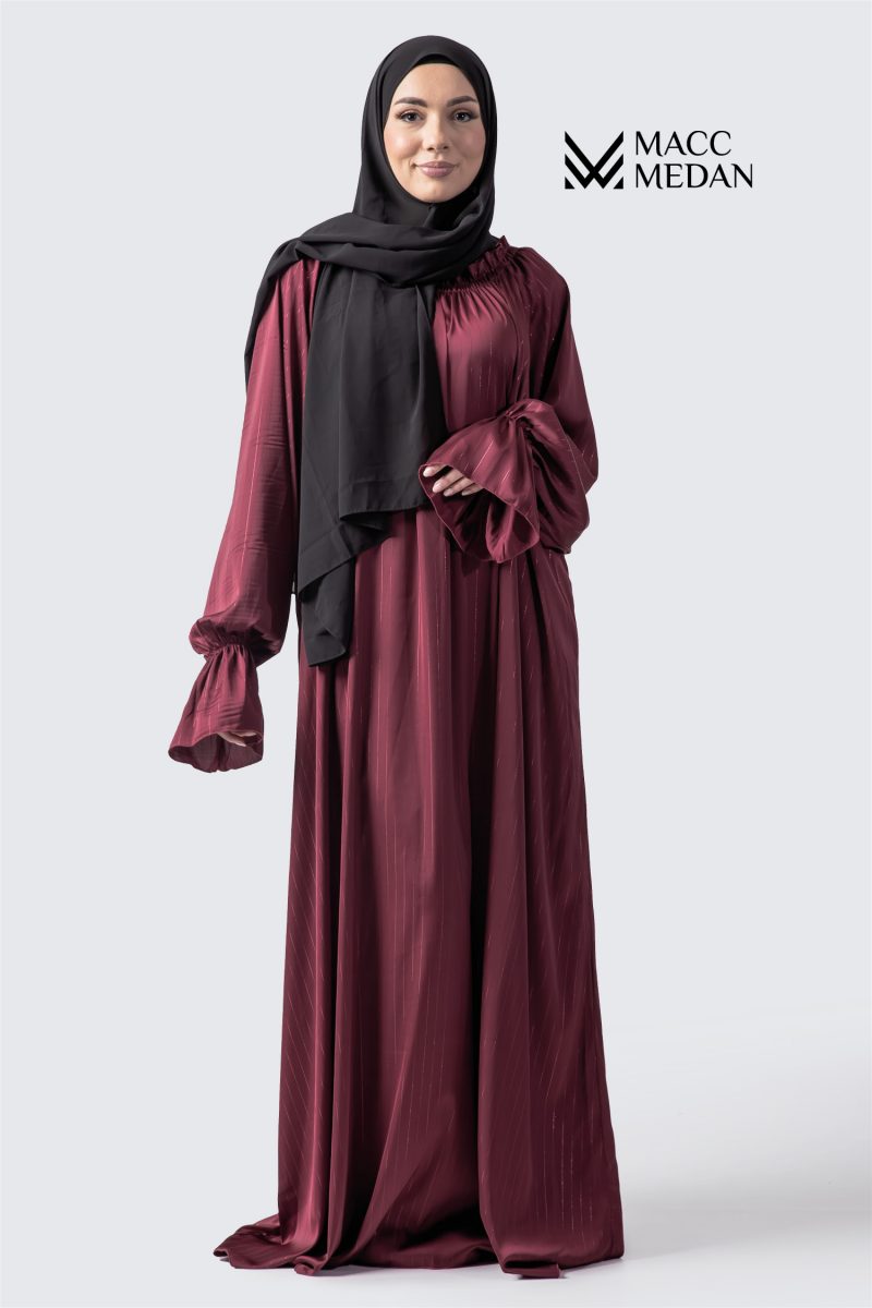 A-Linien Abaya Seide - Bordorot - MACCMEDAN
