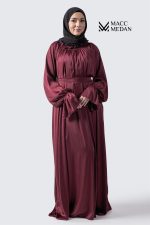 A-Linien Abaya Seide - Bordorot - MACCMEDAN