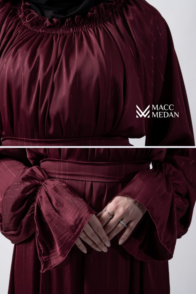 A-Linien Abaya Seide - Bordorot - MACCMEDAN