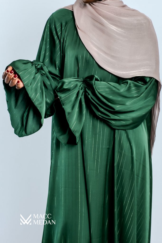 A-Linien Abaya Seide - Grün - MACCMEDAN
