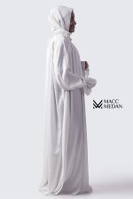 A-Linien Abaya Seide - Weiß - MACCMEDAN