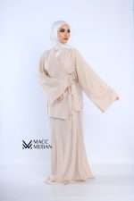 Linen Grace Set – Eleganter Leinen-Zweiteiler-Beige MaccMedan Muslimische Kleider, Hijab, Abaya, Muslima Fashion, Modest Fashion, Islamische Kleidung, Muslimische Mode