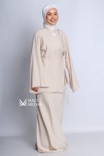 Linen Grace Set – Eleganter Leinen-Zweiteiler-Beige MaccMedan Muslimische Kleider, Hijab, Abaya, Muslima Fashion, Modest Fashion, Islamische Kleidung, Muslimische Mode