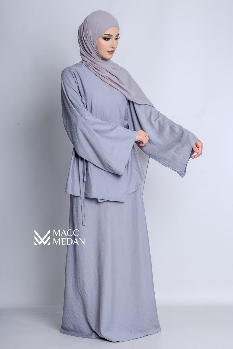 Linen Grace Set – Eleganter Leinen-Zweiteiler-Grau MaccMedan Muslimische Kleider, Hijab, Abaya, Muslima Fashion, Modest Fashion, Islamische Kleidung, Muslimische Mode