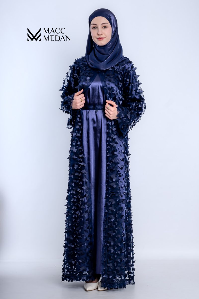 Abaya-Zweiteiler – Navy Elegance Butterfly - Muslimische Kleider, Hijab, Abaya, Muslima Fashion, Modest Fashion, Islamische Kleidung, Muslimische Mode