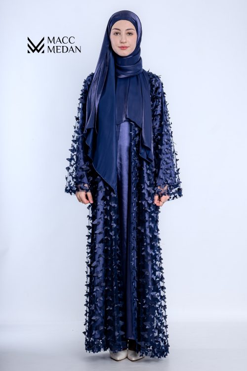 Abaya-Zweiteiler – Navy Elegance Butterfly - Muslimische Kleider, Hijab, Abaya, Muslima Fashion, Modest Fashion, Islamische Kleidung, Muslimische Mode
