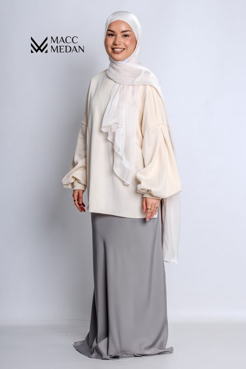 Oversize Pullover-Weiß - MaccMedan Muslimische Kleider, Hijab, Abaya, Muslima Fashion, Modest Fashion, Islamische Kleidung, Muslimische Mode